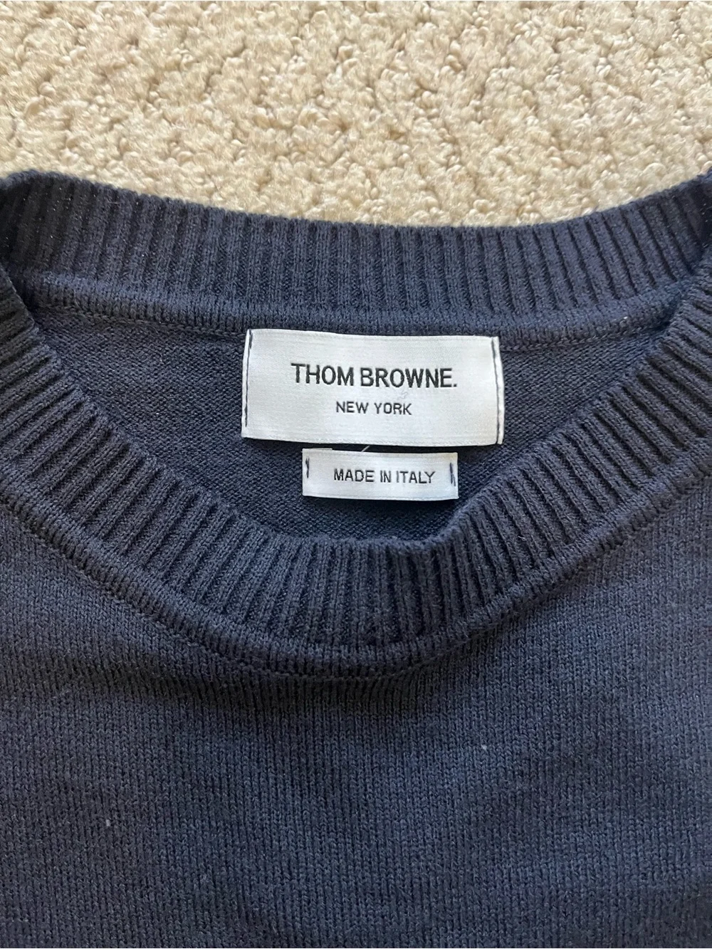 Thom Browne Navy Crewneck Sweater Size 2